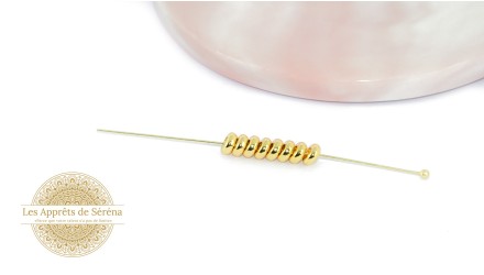 intercalaires donuts 6x3mm en laiton doré