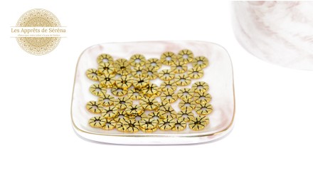 Perles intercalaires rondelles 9x1mm en zamak doré