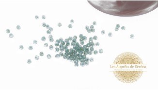 verre rondes à facettes 4x3mm vert d'eau AB