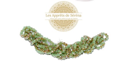 Perles verre rondes à facettes 4mm vert cuivre AB