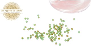 verre rondes à facettes 4mm vert cuivre AB