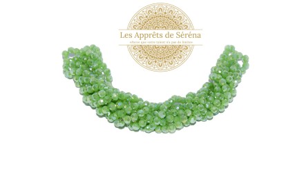 Perles verre rondes à facettes 4mm vert jade