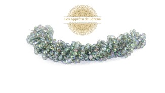 Perles verre rondes à facettes 4mm vert océan AB
