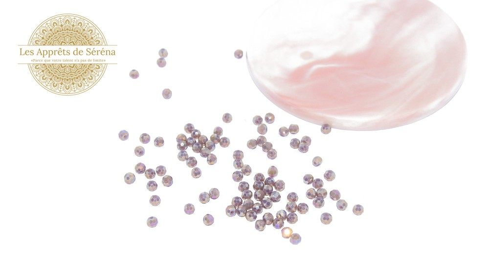 rondes à facettes 4mm parme AB