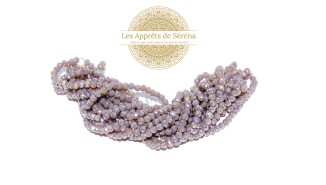 Perles verre rondes à facettes 4mm parme AB