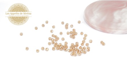 rondes à facettes 4mm sable rose