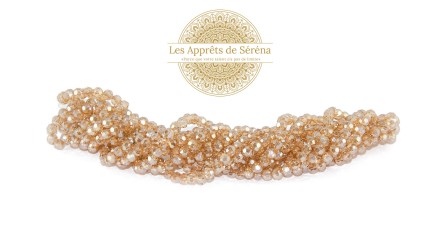 Perles verre rondes à facettes 4mm sable rose