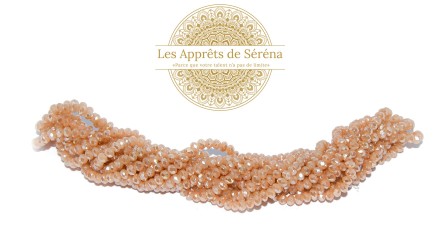 abaques à facettes 4x3mm pêche AB
