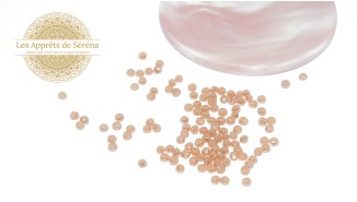 Perles verre abaques à facettes 4x3mm pêche AB