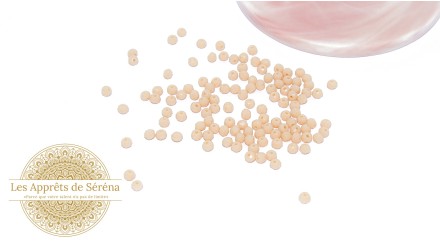 abaques à facettes 4x3mm beige rosé