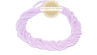 Perles verre abaques à facettes 4x3mm opale rose