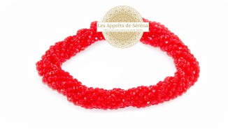Perles verre abaques à facettes 4x3mm rouge