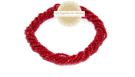 Perles verre abaques à facettes 4x3mm bordeaux