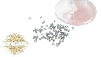 verre rondes à facettes 4mm grises AB