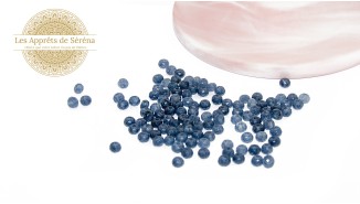 Perles à facettes 4x2mm en jade naturelle teintée bleu marine