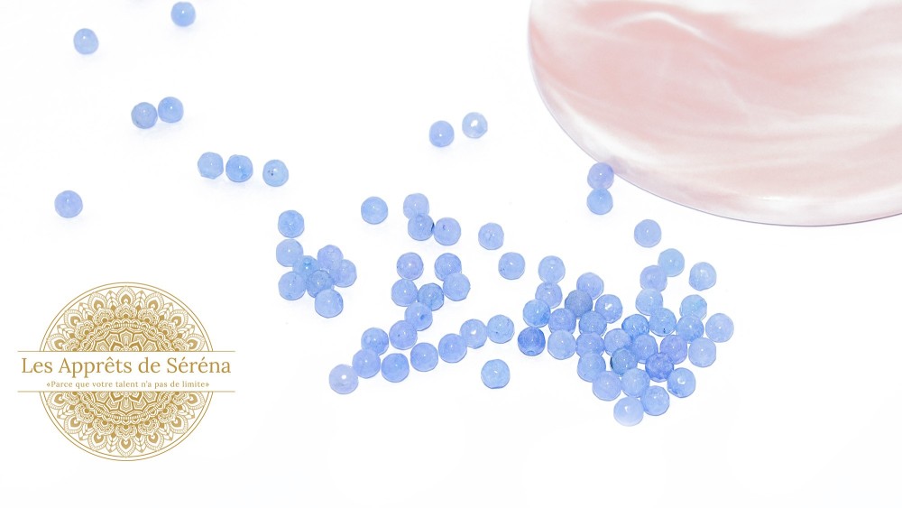facettes 4x2mm en jade naturelle teintée bleu ciel