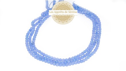 50 Perles à facettes 4x2mm en jade naturelle teintée bleu ciel