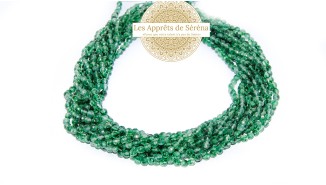 50 Perles lisses 4x2mm en jade naturel teintée vert