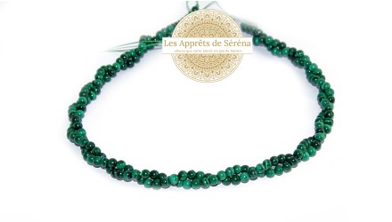 30 Perles à facettes 4x2mm en malachite naturelle