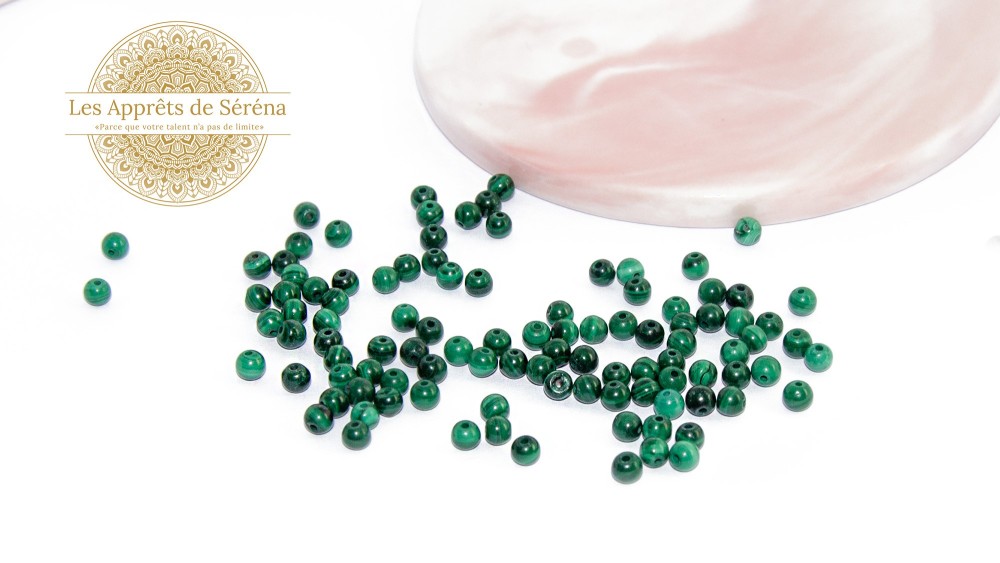 facettes 4x2mm en malachite naturelle