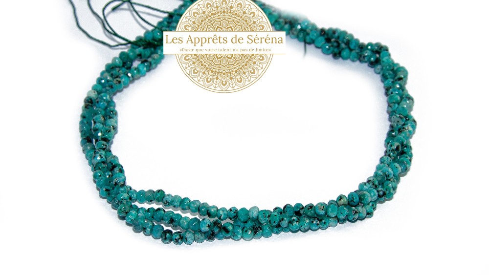 50 Perles à facettes 4x2mm en jade de malaisie verte