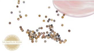 facettes 4x2mm en agate de feu teintée marron