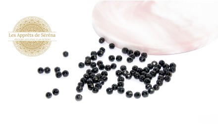 rondes lisses 4mm en obsidienne naturelle
