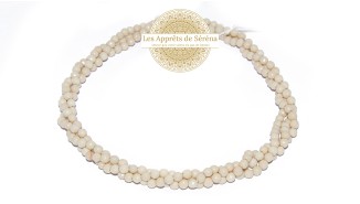 50 Perles rondes à facettes 4mm en os fossile