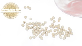 rondes à facettes 4mm en os fossile