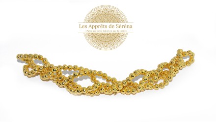 50 Perles rondes 4mm en pierre de lave naturelle dorée