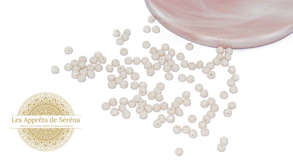 rondes à facettes 4mm en jade blanc