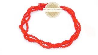 Perles verre abaques à facettes 4x3mm orange