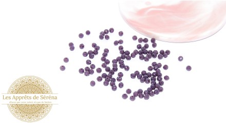 Perles verre abaques à facettes 4x3mm violettes