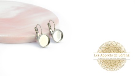 Dormeuses supports cabochons 12mm