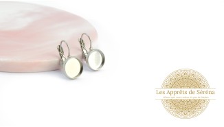 Dormeuses supports cabochons 12mm