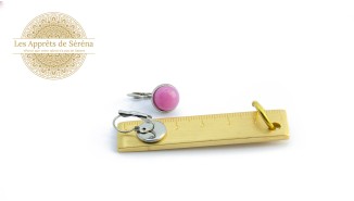 Dormeuses supports cabochons 12mm en acier 304 argent