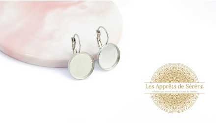 Dormeuses supports cabochons 16mm