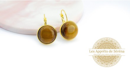 supports cabochons 16mm en acier 304 doré