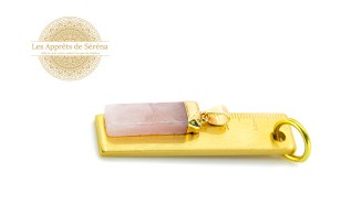 pendentif rectangle quartz rose