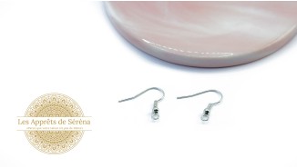 Crochets d'oreilles en laiton couleur argent