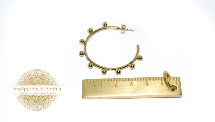 Paire de créoles ouvertes 48.2mm en acier 304 doré