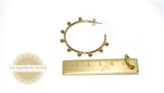 Paire de créoles ouvertes 48.2mm en acier 304 doré
