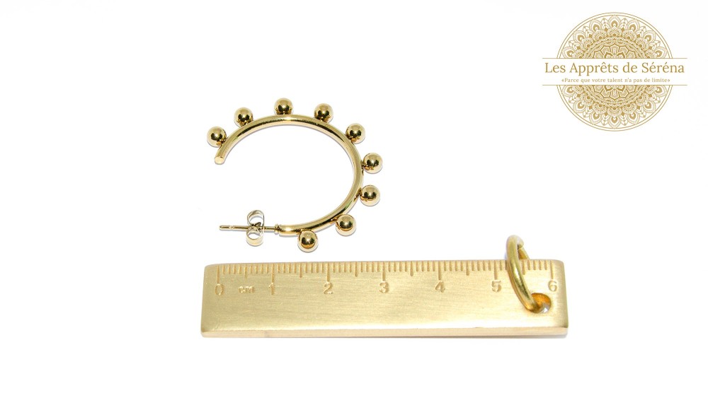 copy of Paire de créoles ouvertes 48.2mm en acier 304 doré