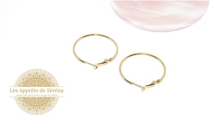 copy of Paire de créoles ouvertes 48.2mm en acier 304 doré
