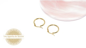 Paire de créoles 20mm en acier 304 doré hypoallérgéniques