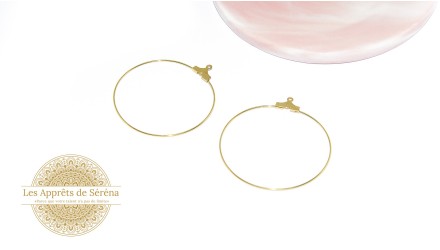 Paire de créoles 45mm en laiton doré