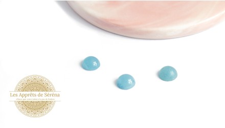 Cabochon 08mm en jade naturelle teintée bleu ciel