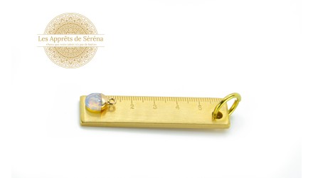Pendentif opalite à facettes et laiton doré