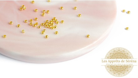 Perles à écraser 2mm en laiton doré