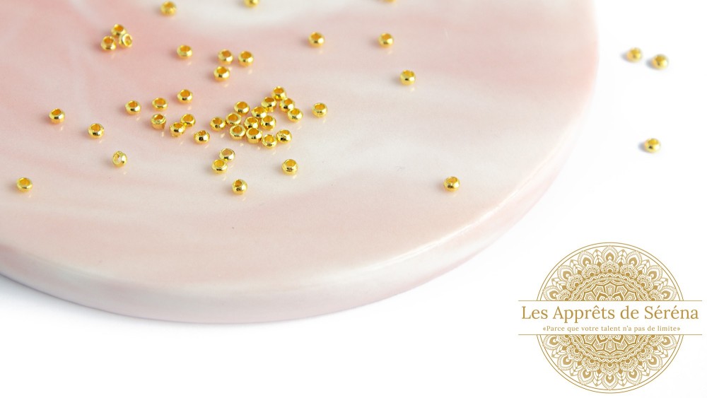Perles à écraser 2mm en laiton doré